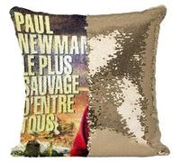 Fabulous Coussin avec Housse Sequin - Paillettes Doré Le Plus Sauvage d'Entre Tous Vieille Affiche [40 x 40 cm] Doré G
