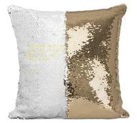 Fabulous Coussin avec Housse Sequin - Paillettes Doré Le Premier Savoir Est Le Savoir De Mon Ignorance Socrate [40 x 40 cm] Doré G