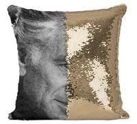 Fabulous Coussin avec Housse Sequin - Paillettes Doré Leonard Bernstein Compositeur Chef d'Orchestre [40 x 40 cm] Doré G