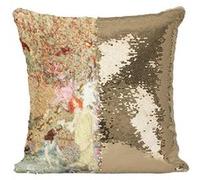 Fabulous Coussin avec Housse Sequin - Paillettes Doré Les Jardin du Paradis Les Contes d'Andersen [40 x 40 cm] Doré G