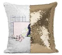 Fabulous Coussin avec Housse Sequin - Paillettes Doré Lo-fi Girl Japon [40 x 40 cm] Doré G