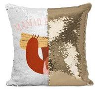 Fabulous Coussin avec Housse Sequin - Paillettes Doré Maman Paresseux [40 x 40 cm] Doré G