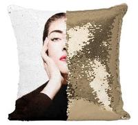 Fabulous Coussin avec Housse Sequin - Paillettes Doré Maria Callas Cantatrice 4 [40 x 40 cm] Doré G