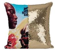 Fabulous Coussin avec Housse Sequin - Paillettes Doré Miles Davis Bitches Brew [40 x 40 cm] Doré G