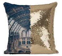 Fabulous Coussin avec Housse Sequin - Paillettes Doré Musee d'Histoire Naturel De Londres [40 x 40 cm] Doré G