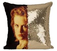 Fabulous Coussin avec Housse Sequin - Paillettes Doré Nicole Kidman Portrait [40 x 40 cm] Doré G