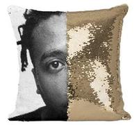 Fabulous Coussin avec Housse Sequin - Paillettes Doré Ol' Dirty Bastard Rapper Photo 90's [40 x 40 cm] Doré G