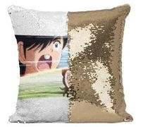 Fabulous Coussin avec Housse Sequin - Paillettes Doré Olive et Tom Captain Tsubasa Manga Football [40 x 40 cm] Doré G