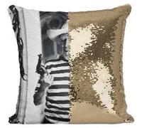 Fabulous Coussin avec Housse Sequin - Paillettes Doré Pablo Picasso Pistolet [40 x 40 cm] Doré G