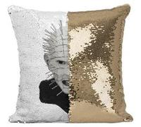 Fabulous Coussin avec Housse Sequin - Paillettes Doré Pinhead Hellraiser [40 x 40 cm] Doré G