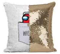 Fabulous Coussin avec Housse Sequin - Paillettes Doré Poche Surprise Imposteur [40 x 40 cm] Doré G