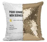 Fabulous Coussin avec Housse Sequin - Paillettes Doré Pour Donner Suite [40 x 40 cm] Doré G