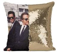 Fabulous Coussin avec Housse Sequin - Paillettes Doré Reservoir Dogs Tim Roth Michael Madsen [40 x 40 cm] Doré G