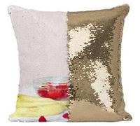 Fabulous Coussin avec Housse Sequin - Paillettes Doré Smoothie Banane Fraise Framboise [40 x 40 cm] Doré G