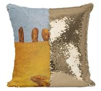 Fabulous Coussin avec Housse Sequin - Paillettes Doré STT Tryptich Angel Jove [40 x 40 cm] Doré G