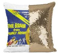 Fabulous Coussin avec Housse Sequin - Paillettes Doré the Brain From Planet Arous Cinéma Vintage [40 x 40 cm] Doré G