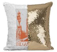 Fabulous Coussin avec Housse Sequin - Paillettes Doré The Game is On Sherlock Holmes [40 x 40 cm] Doré G