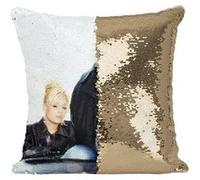 Fabulous Coussin avec Housse Sequin - Paillettes Doré The Notorious Big Rapper [40 x 40 cm] Doré G
