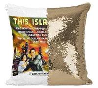 Fabulous Coussin avec Housse Sequin - Paillettes Doré This Island Earth Cinéma Vintage 1 [40 x 40 cm] Doré G