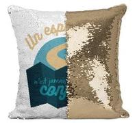 Fabulous Coussin avec Housse Sequin - Paillettes Doré Un Esprit Libre, Jamais Confiné [40 x 40 cm] Doré G