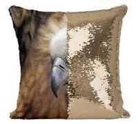Fabulous Coussin avec Housse Sequin - Paillettes Doré Vautour Fauve Griffon [40 x 40 cm] Doré G