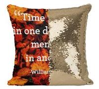 Fabulous Coussin avec Housse Sequin - Paillettes Doré William Gibson Time Memory Citation [40 x 40 cm] Doré G