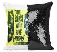 Fabulous Coussin avec Housse Sequin - Paillettes Noir Affiche Film Beast With Five Fingers [40 x 40 cm] Noir G