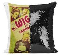 Fabulous Coussin avec Housse Sequin - Paillettes Noir Affiche Mrs Wiggs of the Cabbage Patch Pauline [40 x 40 cm] Noir G