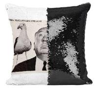Fabulous Coussin avec Housse Sequin - Paillettes Noir Alfred Hitchcock Réalisateur 6 [40 x 40 cm] Noir G