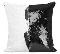 Fabulous Coussin avec Housse Sequin - Paillettes Noir Audrey Hepburn Actrice 1 [40 x 40 cm] Noir G