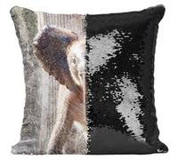 Fabulous Coussin avec Housse Sequin - Paillettes Noir Bebe Elephant Elephanteau Douche [40 x 40 cm] Noir G