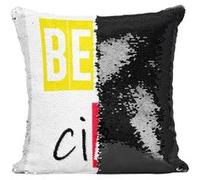 Fabulous Coussin avec Housse Sequin - Paillettes Noir Bella Ciao Casa Del Papel Chanson [40 x 40 cm] Noir G