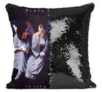 Fabulous Coussin avec Housse Sequin - Paillettes Noir Black Sabbath Heaven And Hell [40 x 40 cm] Noir G
