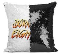 Fabulous Coussin avec Housse Sequin - Paillettes Noir Born in the Eighties Street Fighter [40 x 40 cm] Noir G