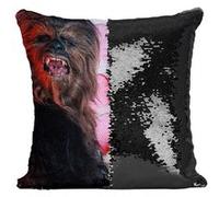 Fabulous Coussin avec Housse Sequin - Paillettes Noir Carrie Fisher Le Retour du Jedi Star Wars [40 x 40 cm] Noir G