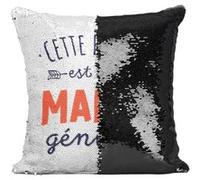 Fabulous Coussin avec Housse Sequin - Paillettes Noir Cette Femme est une Mamie Géniale [40 x 40 cm] Noir G