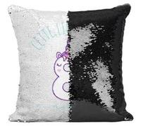 Fabulous Coussin avec Housse Sequin - Paillettes Noir Cette Licorne À 8 Ans [40 x 40 cm] Noir G