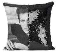 Fabulous Coussin avec Housse Sequin - Paillettes Noir Clint Eastwood Acteur 1 [40 x 40 cm] Noir G