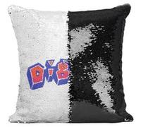 Fabulous Coussin avec Housse Sequin - Paillettes Noir Dig Dug 1982 [40 x 40 cm] Noir G