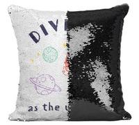 Fabulous Coussin avec Housse Sequin - Paillettes Noir Diverse as the Universe [40 x 40 cm] Noir G