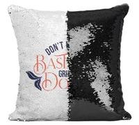 Fabulous Coussin avec Housse Sequin - Paillettes Noir Don't Let the Bastards Grind You Down [40 x 40 cm] Noir G