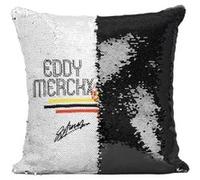 Fabulous Coussin avec Housse Sequin - Paillettes Noir Eddy Merckx Vintage [40 x 40 cm] Noir G