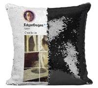 Fabulous Coussin avec Housse Sequin - Paillettes Noir Edgar Degas Instagram [40 x 40 cm] Noir G
