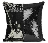 Fabulous Coussin avec Housse Sequin - Paillettes Noir Ellington Mingus Money Jungle [40 x 40 cm] Noir G