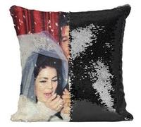 Fabulous Coussin avec Housse Sequin - Paillettes Noir Elvis Presley Mariage Las Vegas 1967 [40 x 40 cm] Noir G
