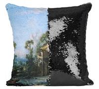 Fabulous Coussin avec Housse Sequin - Paillettes Noir Francois Boucher Le Pigeonnier [40 x 40 cm] Noir G