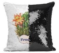 Fabulous Coussin avec Housse Sequin - Paillettes Noir Free Hugs Cactus [40 x 40 cm] Noir G