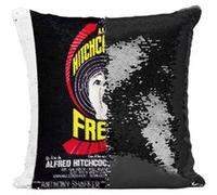 Fabulous Coussin avec Housse Sequin - Paillettes Noir Frenzy Alfred Hitchcock Cinéma Vintage [40 x 40 cm] Noir G