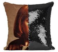 Fabulous Coussin avec Housse Sequin - Paillettes Noir Gillian Anderson The X Files Portrait FBI [40 x 40 cm] Noir G
