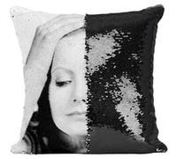Fabulous Coussin avec Housse Sequin - Paillettes Noir Greta Garbo Anna Christie [40 x 40 cm] Noir G